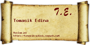 Tomasik Edina névjegykártya